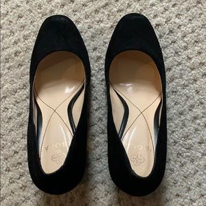 Isola black suede heel